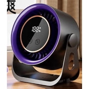 Rechargeable USB Desk Fan, Quiet Table Fan with Turbo Airflow, Small Battery Desktop Fans, 6 Speeds, 180  Tilt, Humidifier, for Home Office