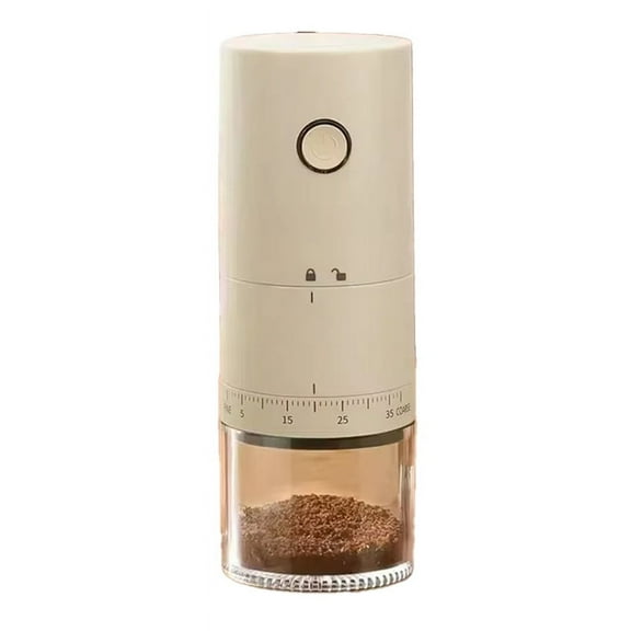 Rechargeable USB Electric Coffee Grinder - Portable 38 Gears Adjustable Mini Coffee Machine, Ideal for Home Use White