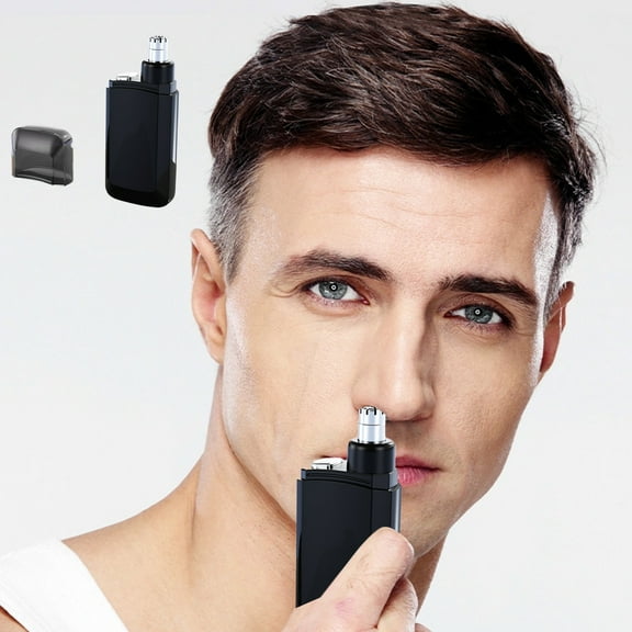 Rechargeable USB Nose Hair Trimmer for Men, Waterproof Ear Nose Eyebrow Groomer, Painless Rotary Blade Precision Trimming, Cordless Electric Personal Care Trimmer, Travel Size