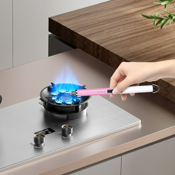 Rechargeable USB Plasma Lighter, Electric Arc Ignition Lighter, Windproof Portable Candle Stove Lighter, Color Gradient Design, Compact Lightweight Kitchen Tool