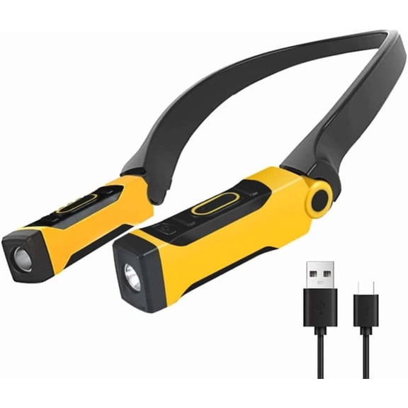 Rechargeable USB Reading Lamp Neck Book Light, 2 Brightness Levels, Bendable Arms for Reading, Camping, Repairing