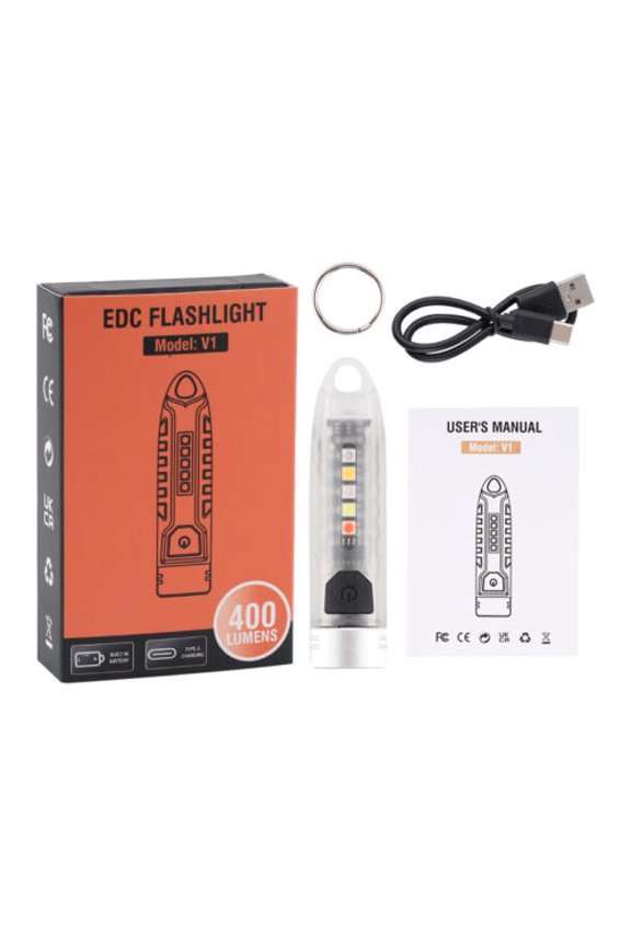 Rechargeable USB Torch Pocket Keychain Mini LED Light Flashlight Lamp Waterproof