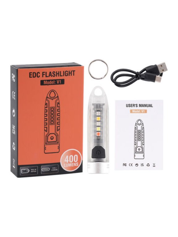 Rechargeable USB Torch Pocket Keychain Mini LED Light Flashlight Lamp Waterproof