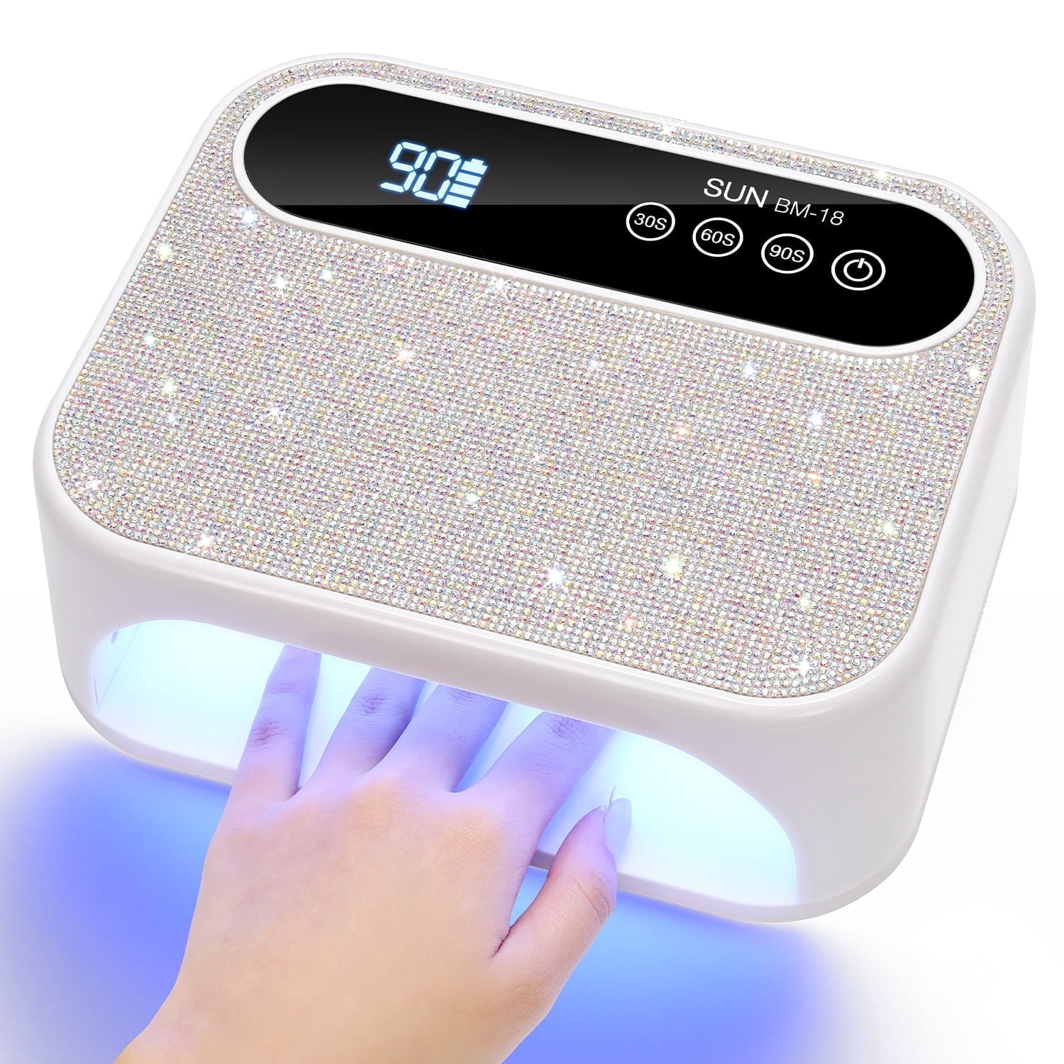 Rechargeable UV LED Nail Lamp 168W with 42 LEDs – PRYZUNA Cordless Gel Nail Dryer with Smart Sensor & Timers for Manicure & Pedicure