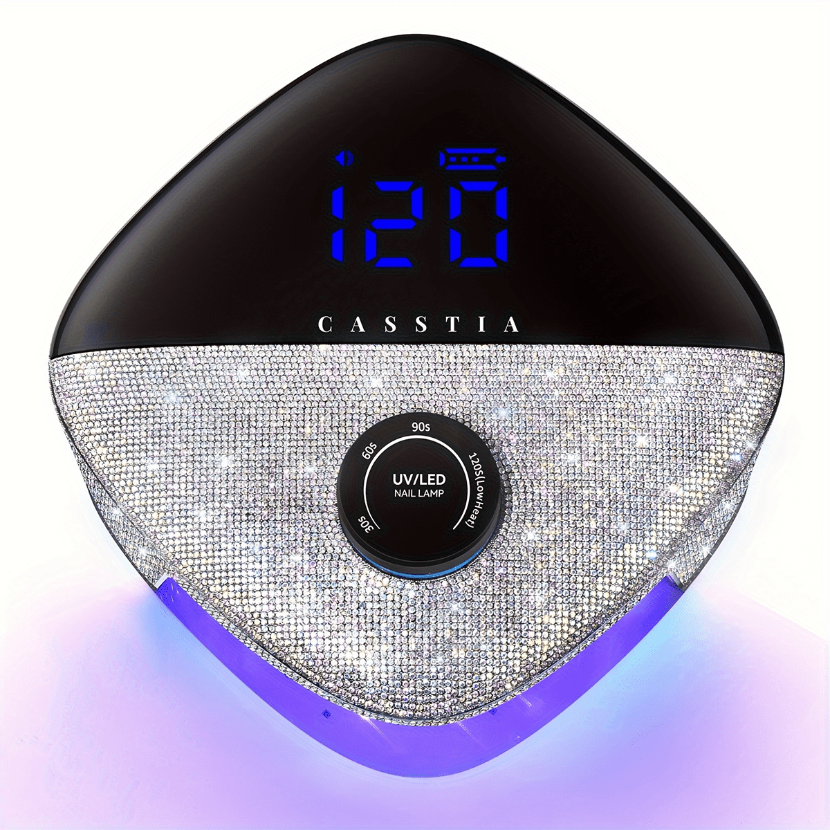 Rechargeable UV Lamp for nails,Casstia 54W Shiny Cordless UV LED nail Lamp, Gel UV Nail lamp Low heat nail dryer, knob control and mood lamp design, nail curing lamp for fast drying gel polish