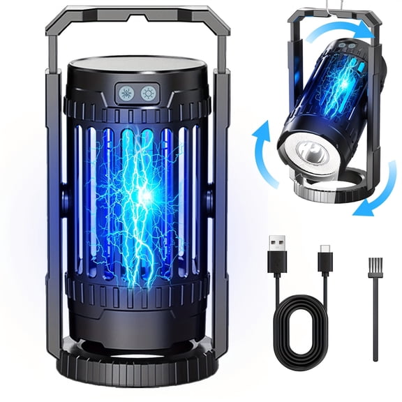 Rechargeable UV Mosquito Killer with 360 Flashlight: Portable Bug Zapper for Camping, Fishing, And Patios | 4000Mah, Effective Against Flies And Gnats Indoors And Outdoors