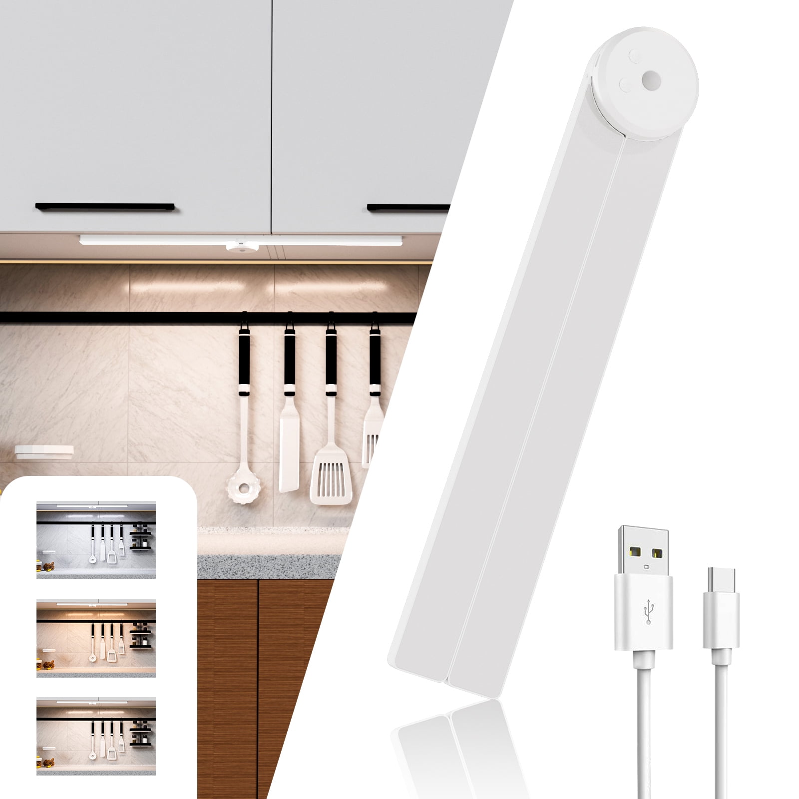 Rechargeable Under Light Closet Light Wireless Foldable, 23.6" Motion Sensor Light