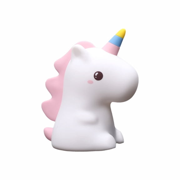 Rechargeable Unicorn Silicone Night Light, 7-Color Changing Tap Control LED Lamp for Bedroom, Home Decor