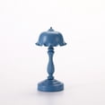 thumbnail image 1 of Rechargeable Vintage Desk Lamp with USB - Dimmable LED Reading Light, Portable Touch Bedside Lamp for Bedroom, Dorm, Office - Flicker-Free Eye Protection, 500mAh Battery, Ruffled Shade, Grayish Blue, 1 of 5