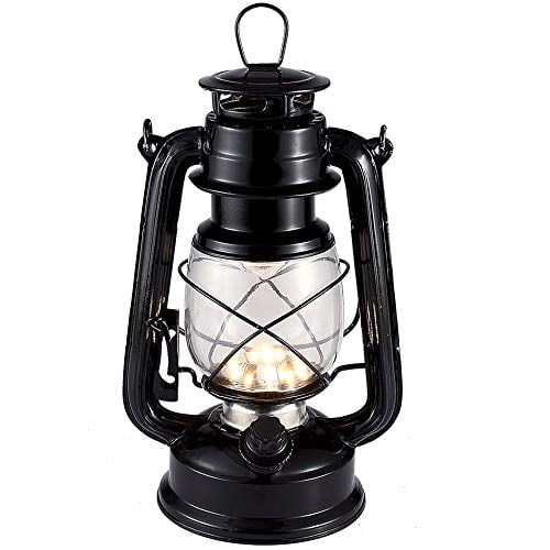4 Pcs LED Vintage Lanterns Battery Operated Lantern Warm White Old Hurricane Lantern Antique Metal Hanging LED Lantern Lamp with Dimmer Switch for Indoor Table Outdoor Camping Lighting (Red