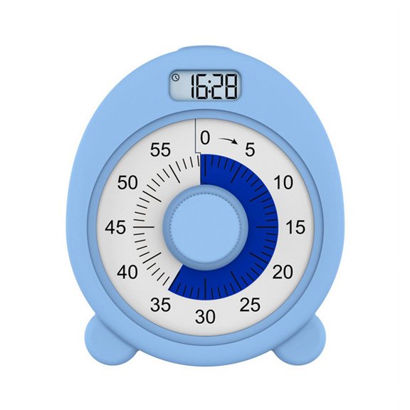 Rechargeable Visual Timer with Clock and Night Light,60 Minute Countdown Timer for Kids Adults with Low Battery Reminder