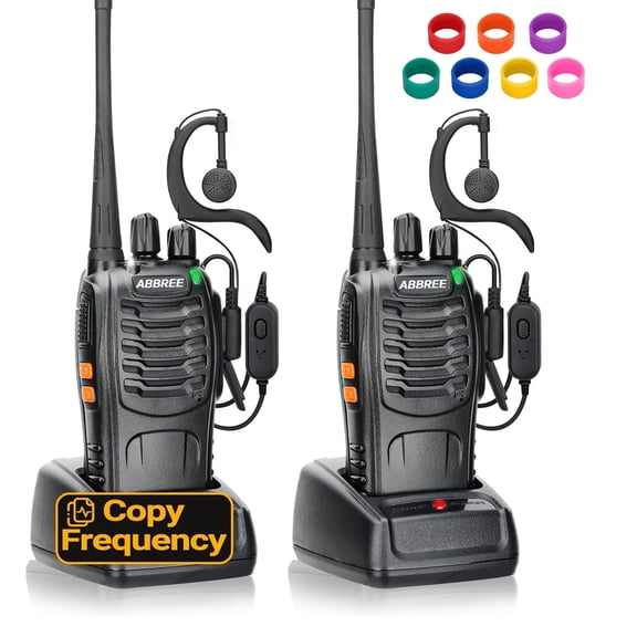 Rechargeable Walkie Talkies Long Range 2 Pack AR 888S with Earpieces for Adults, 16 Channel Handheld Two Way Radios with Flashlight Li-ion Battery