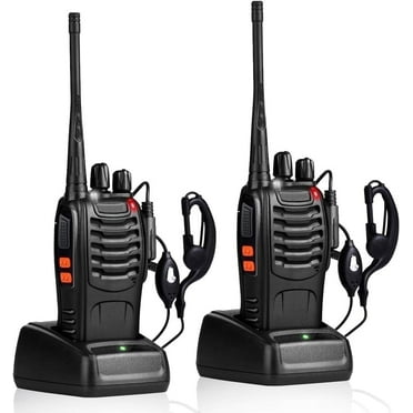 Rechargeable Walkie Talkies Long Range, 2-Way Radios Walkie Talkies for Adults with Earpieces, Walky Talky with Li-ion Battery Flashlight and Charger(2 Pack)