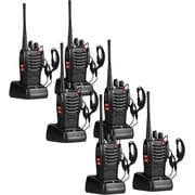Finew Rechargeable Walkie Talkies Long Range, 2-Way Radios Walkie Talkies for Adults with Earpieces, Walky Talky with Li-ion Battery Flashlight and Charger (6 Pack)
