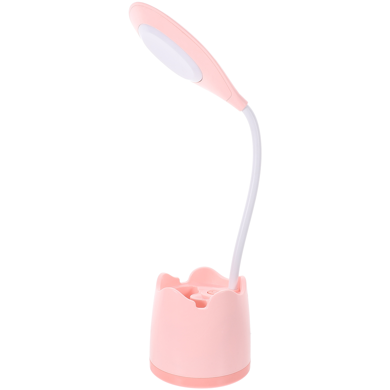 Rechargeable Warm and Cold Light for Student Dormitory Office Desk Lamp LED Lamps Bedroom Lights Abs Pink