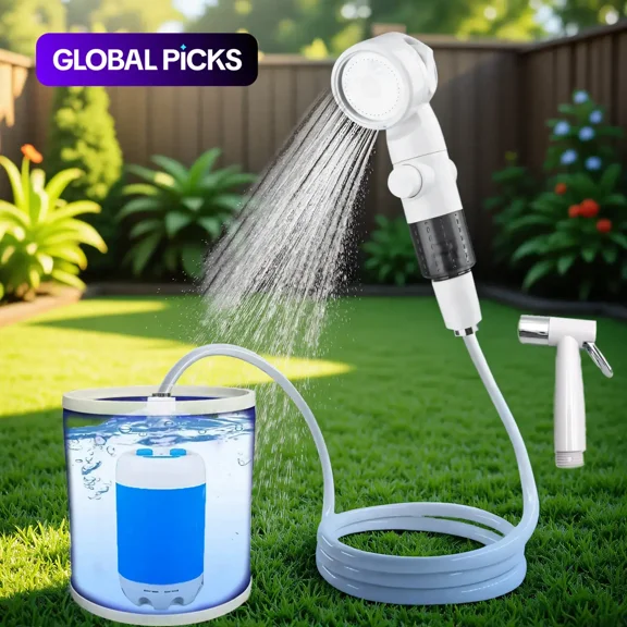 Rechargeable Water Pump Set, Portable Pressure Shower Head for Outdoor Travel Camping, Camping Showerhead, Camping Accessories, Camping Equipment, Camping Supplies, Camping Gear, Pet Cleaning