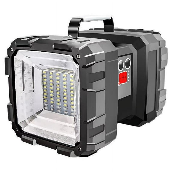 Rechargeable Waterproof with USB Output as a Power Bank Super Bright Flashlight, LED Spotlight 10000 Capacity 4000LM 20h Ultra-Long Standby 3+4 Lights Modes High Powered Square Emergency Searchlight