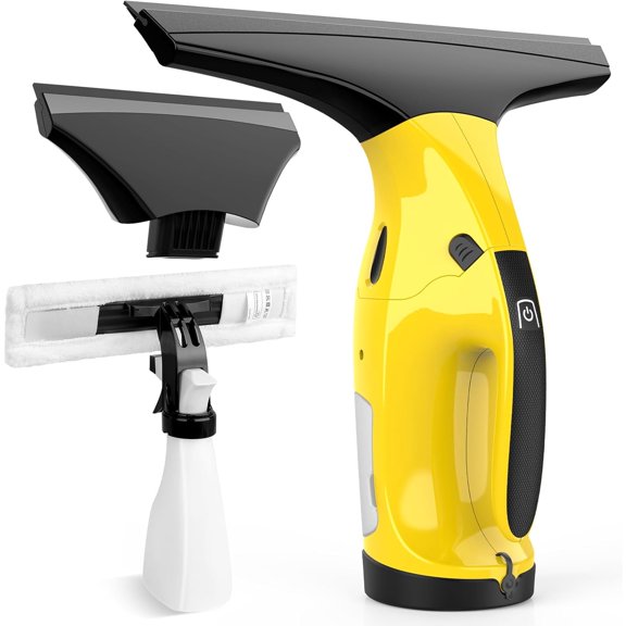 Rechargeable Window Vac, Electric Window Vacuum Squeegee, with 11 in. and 6.7 in. Squeegee Blades, Cordless Window Vacuum Cleaner Set for Cleaning Windows, Shower Doors, Mirrors, Tiles