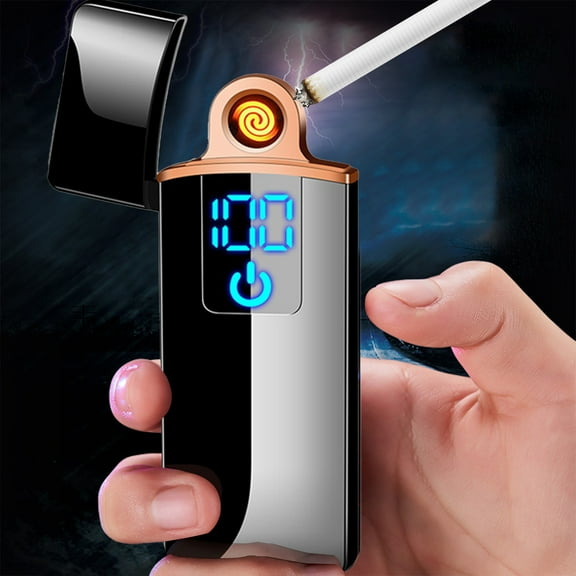 Rechargeable Windproof Electronic Lighter with Fingerprint Sensor for Outdoor Activities BBQ Camping and Hiking
