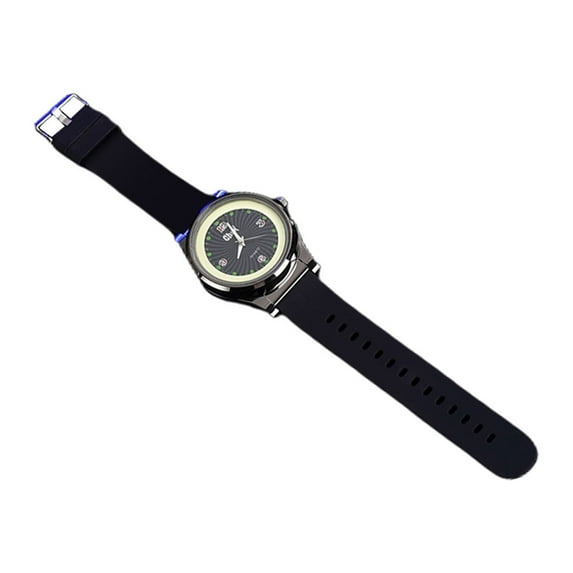 Rechargeable Windproof Plasma Lighter Watch with Contact Sensing Technology, USB Rechargeable Flame-Free Electronic Lighter for Camping Hiking Outdoor Barbecue and Emergency Use