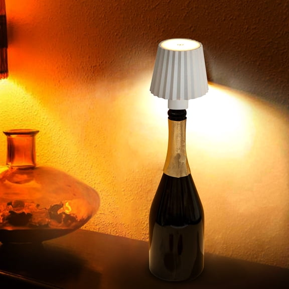 Rechargeable Wine Bottle Table Lamp, Wireless LED Bottle Lamp with Charging, Portable Night Light for Bar Dining Table Home Decor, Fits Wine Glass Bottles Decorative Ambient Lighting Centerpiece