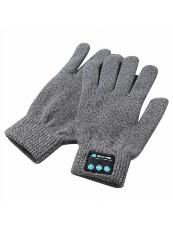 Rechargeable Wireless Bluetooth Gloves, Winter Warm Smart Wireless Bluetooth Talking Touchscreen Gloves for Outdoor Sports With Built-in Mic, Gifts (Gray)