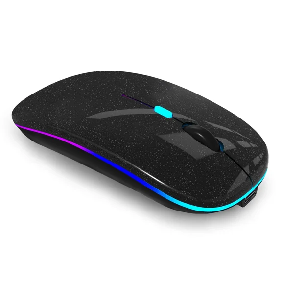 Rechargeable Wireless Bluetooth Mouse Led Silent Slim Portable Usb Receiver Pc