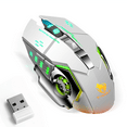 thumbnail image 1 of Rechargeable Wireless Bluetooth Mouse Multi-Device (Tri-Mode:BT 5.0/4.0+2.4Ghz) with 3 DPI Options, Ergonomic Optical Portable Silent Mouse for Mate X2 4G White Green, 1 of 7