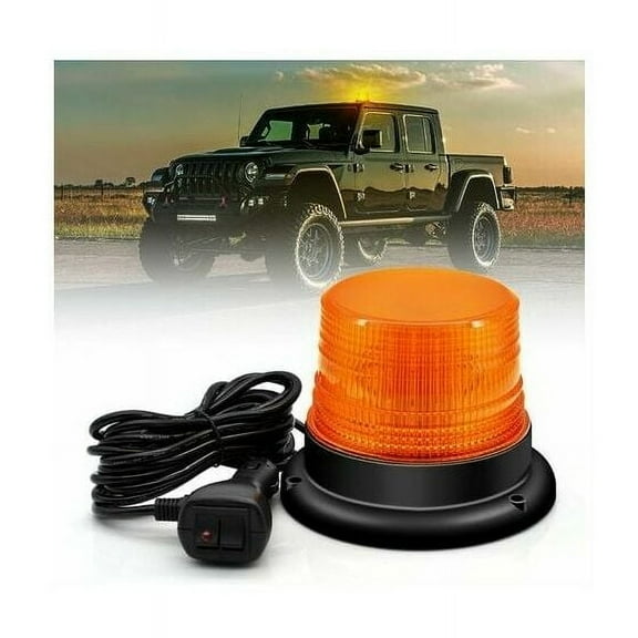 Rechargeable Wireless Flashing Amber Warning Strobe Lights, Super Visibility With Magnetic Rooftop Mount For Trucks And Emergency Vehicles