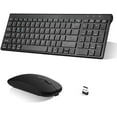 Rechargeable Wireless Keyboard Mouse, Slim Thin Low Profile Keyboard