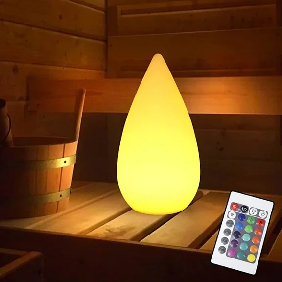 Rechargeable Wireless LED Table Lamp, IP54 Teardrop Shaped Sauna Lamp