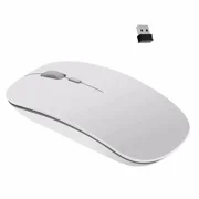 Rechargeable Wireless Mouse, 2.4G Slim Mute Silent Click Noiseless Optical Mouse with USB Receiver Stored at Bottom of The Mouse