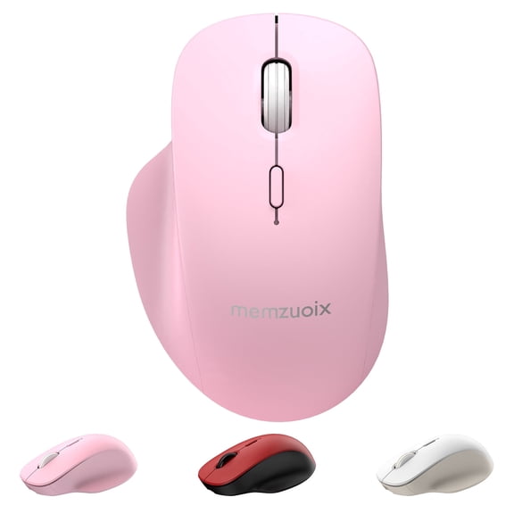 Silent Dual Mode Wireless Mouse Rechargeable, Bluetooth 5.3 + 2.4GHz USB Receiver, USB-C Charging 500mAh Long Battery, 3-Level DPI Adjustable, Ergonomic Right-Hand Mouse for Windows Mac Chrome Tablet