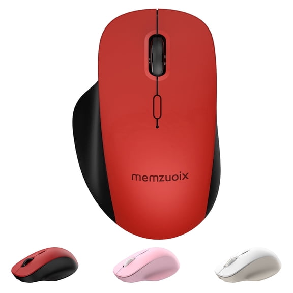 Silent Dual Mode Wireless Mouse Rechargeable, Bluetooth 5.3 2.4GHz USB Receiver, USB-C Charging 500mAh Long Battery, 3-Level DPI Adjustable, Ergonomic Right-Hand Mouse for Windows Mac Chrome Tablet