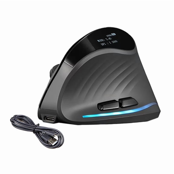 Rechargeable Wireless Vertical Mouse with Screen Display Ergonomic Mice 6 Button Programmable Gaming Mouse for Gamer