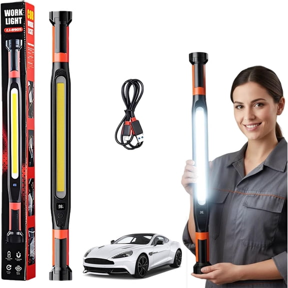Rechargeable Work Light, Magnetic Shop Light Rechargeable, Ip54 Waterproof 360 Rotat 9.2 in Powerful Light 6.5 Hour Under Hood Work Light Bar (1Pcs)Q