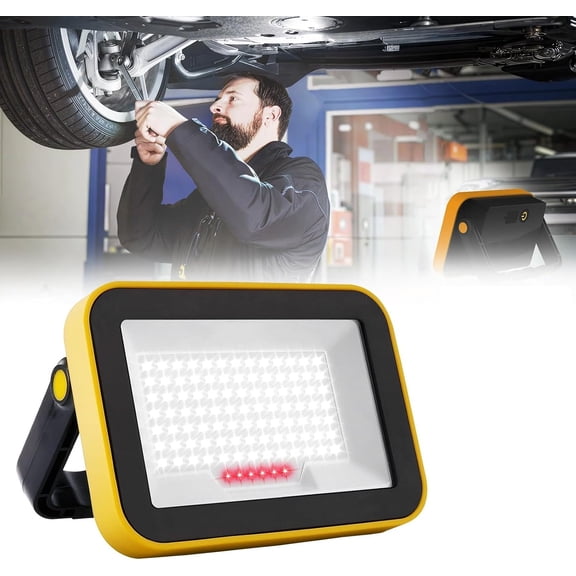Rechargeable Work Light, Rechargeable Lamp LED, Portable Workshop Lights with 5 Modes Floodlight, 180° Rotation Battery Security Light for Camping,Construction Site, Garage, Workshop