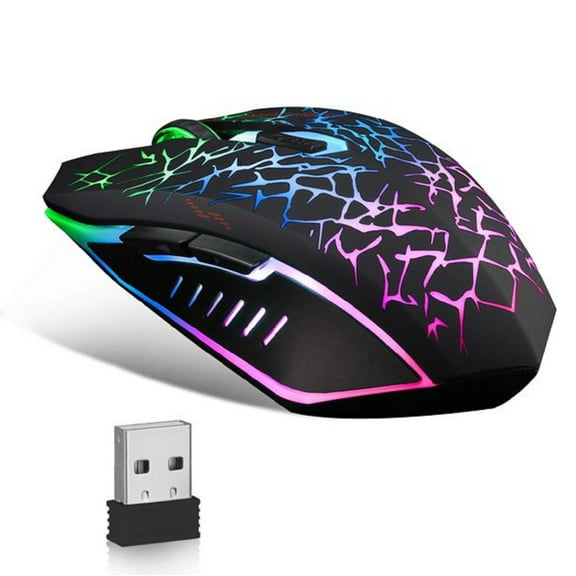 Rechargeable X70/M70 2.4GHz 7 Color LED Backlit Bluetooth Wireless USB Optical Gaming Mouse Mice with Nano USB Receiver, Adjustable DPI for Computer Laptop Gamer(Multi Color Variation)