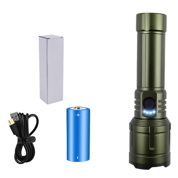 Rechargeable Zoom Flashlight with USB-C Charging, LED Flashlight with Power Indicator, Aluminum Alloy Handheld Flashlight for Outdoor and Emergency Use