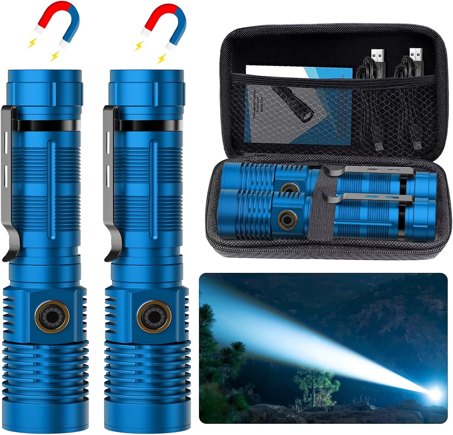 Wide Rectangular Flashlight Full Screen Rechargeable tactical flashlight - High brightness - Long beam super ...