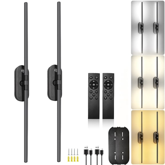 Rechargeable wall lamp, easy to install, 360 rotating wireless wall lamp, for decoration, suitable for lighting in bedrooms, living rooms, corridors, galleries, etc.