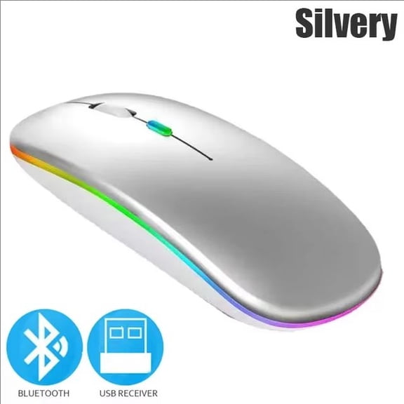 Rechargeable wireless mouse for macbook, bluetooth 5.1, 2.4Ghz, usb, rgb, 1600dpi, tablet, computer, laptop, pc