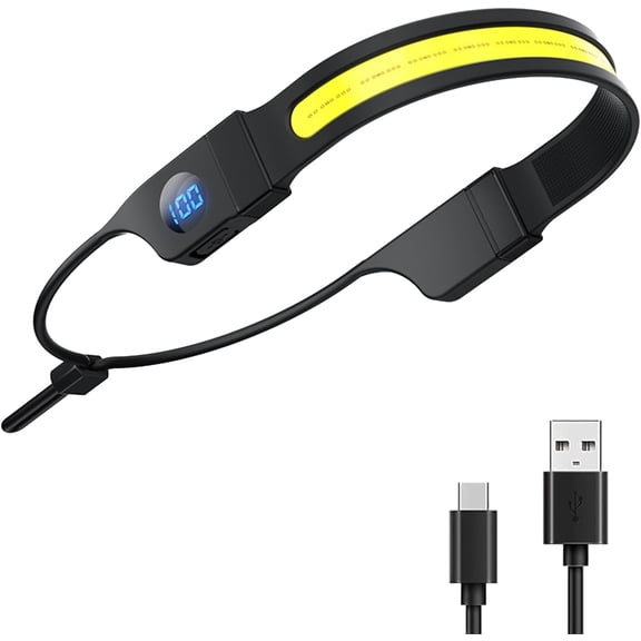 RechargeableHeadlamp Light, 1000 Lumens Battery Indicator Led Headlamp with Digital Display, 230 Wide Beam Adjustable Headband, Night Fishing Headlight for Buddy Adult Forehead Camping Running