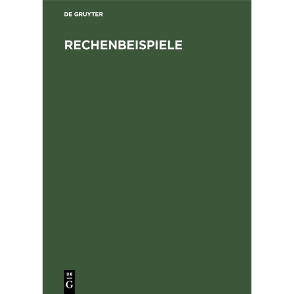 Rechenbeispiele, (Hardcover)