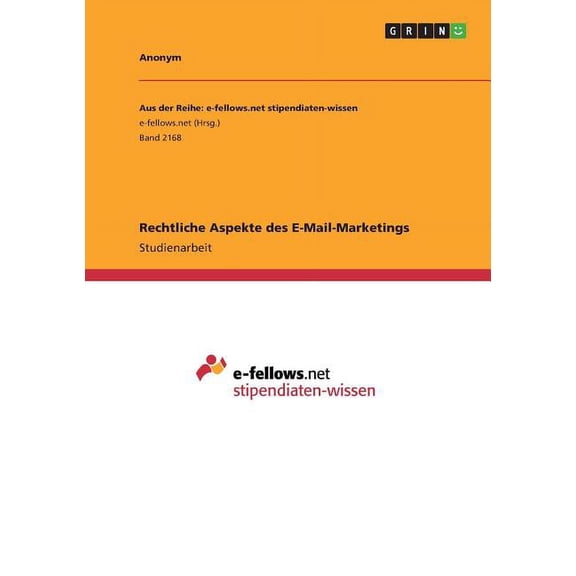 Rechtliche Aspekte des E-Mail-Marketings, (Paperback)