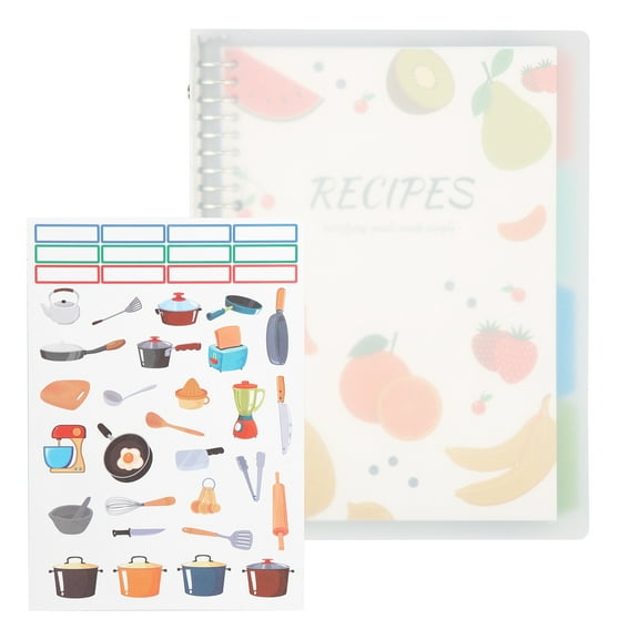 Recipe Book 80 Pages Blank Recipe Notebook to Write in Your Own Recipes Practical Recipe Journal with Stickers Removable Cookbook Binder for Women Mom Wife