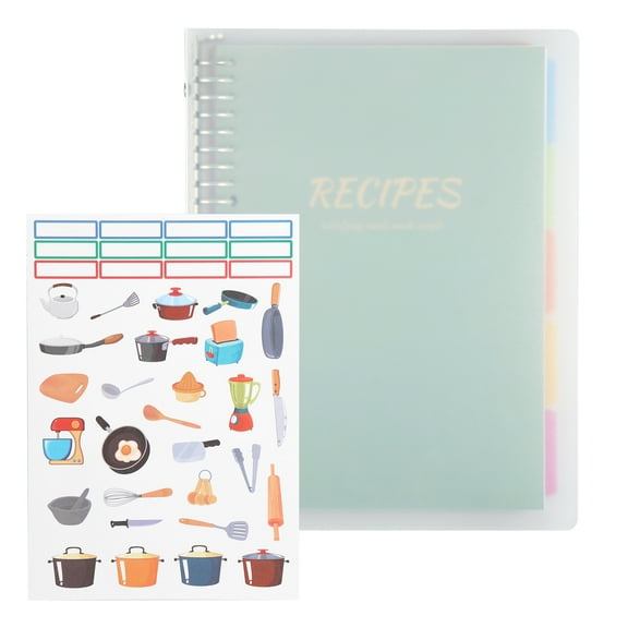 Recipe Book 80 Pages Blank Recipe Notebook to Write in Your Own Recipes Practical Recipe Journal with Stickers Removable Cookbook Binder for Women Mom Wife