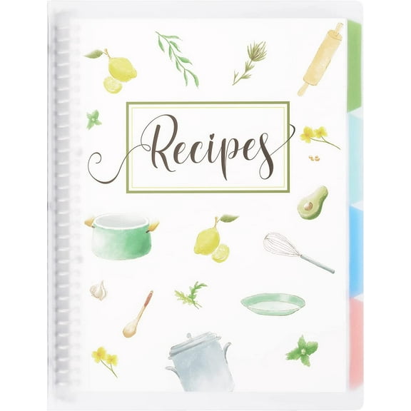 Recipe Book to Write in Your Own Recipes, Extra Large Personal Blank Recipe Notebook, Removable Recipe Journal Book Binder with 8 Dividers and 24 Tabs, Hold up to 240 Recipes