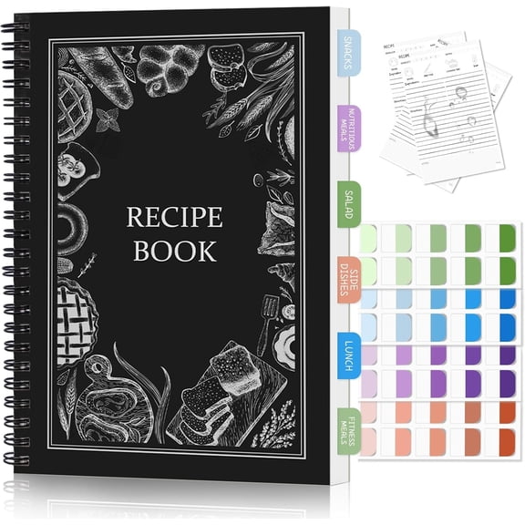 Recipe Book to Write in Your Own Recipes,  -resistant Recipe Journal, Sprial Hardcover Personal Blank Cookbook, 8.6" x 6" Recipe Notebook 100 Pages to Organize Your Recipes for Kitchen