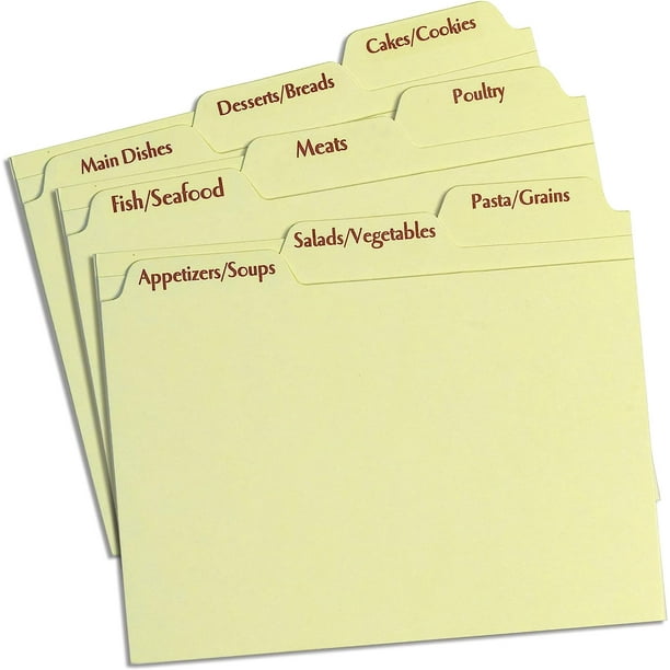 Recipe Box dividers for 4x6 recipe cards from Meadowsweet Kitchens, 9